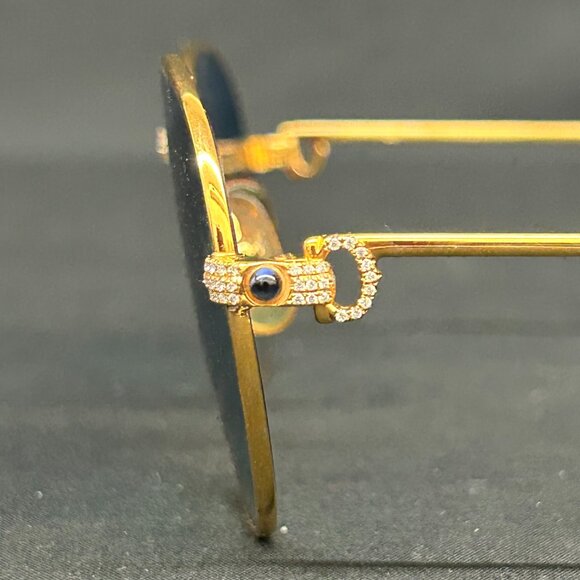 Custom Vintage Cartier Romance Louis Gold Rim Diamond Frames Glasses Sunglasses - Picture 10 of 16